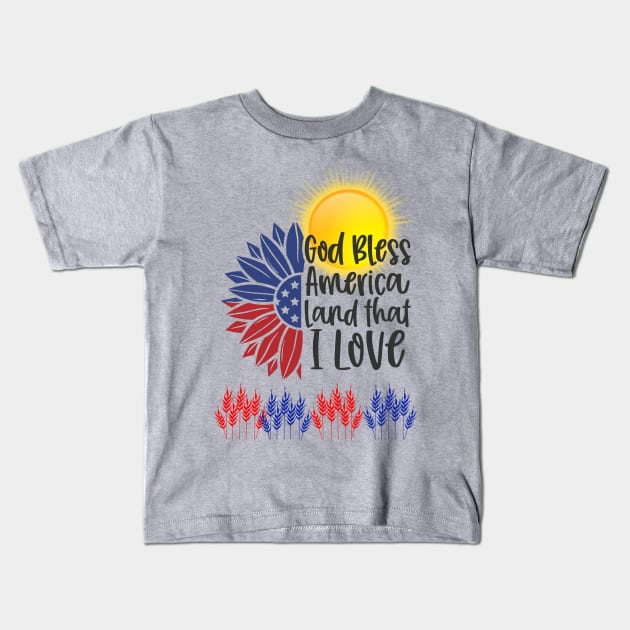 God Bless America Kids T-Shirt by stadia-60-west